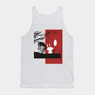 Bunny with balloon in the forest Tank Top